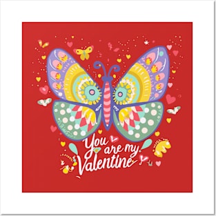 You Are My Valentine, Dear Purple Butterfly Posters and Art